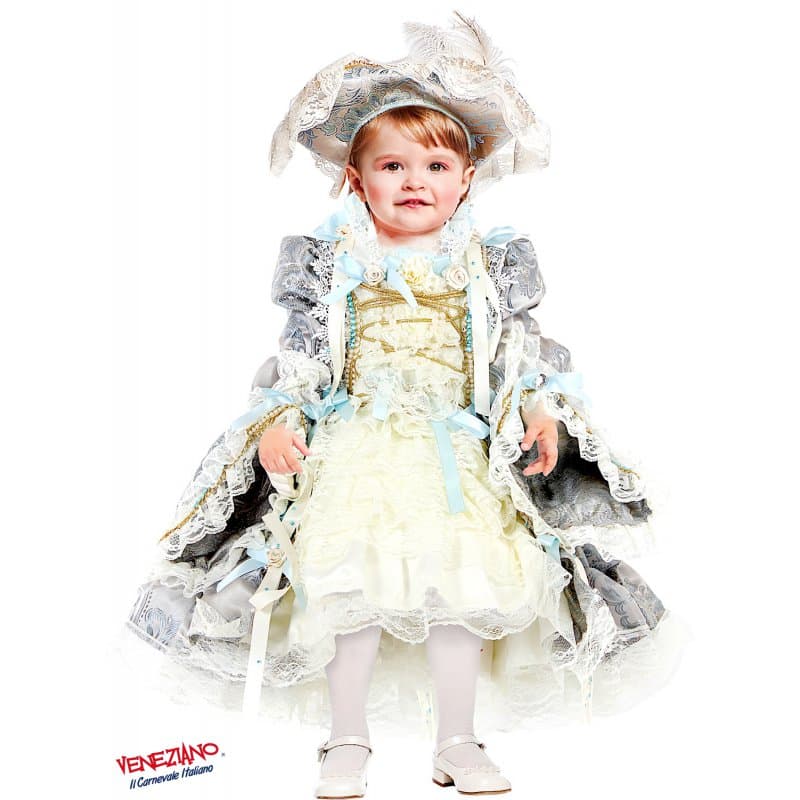 Costume carnevale regina maria antonietta 1-3 anni - veneziano 50799 - 3