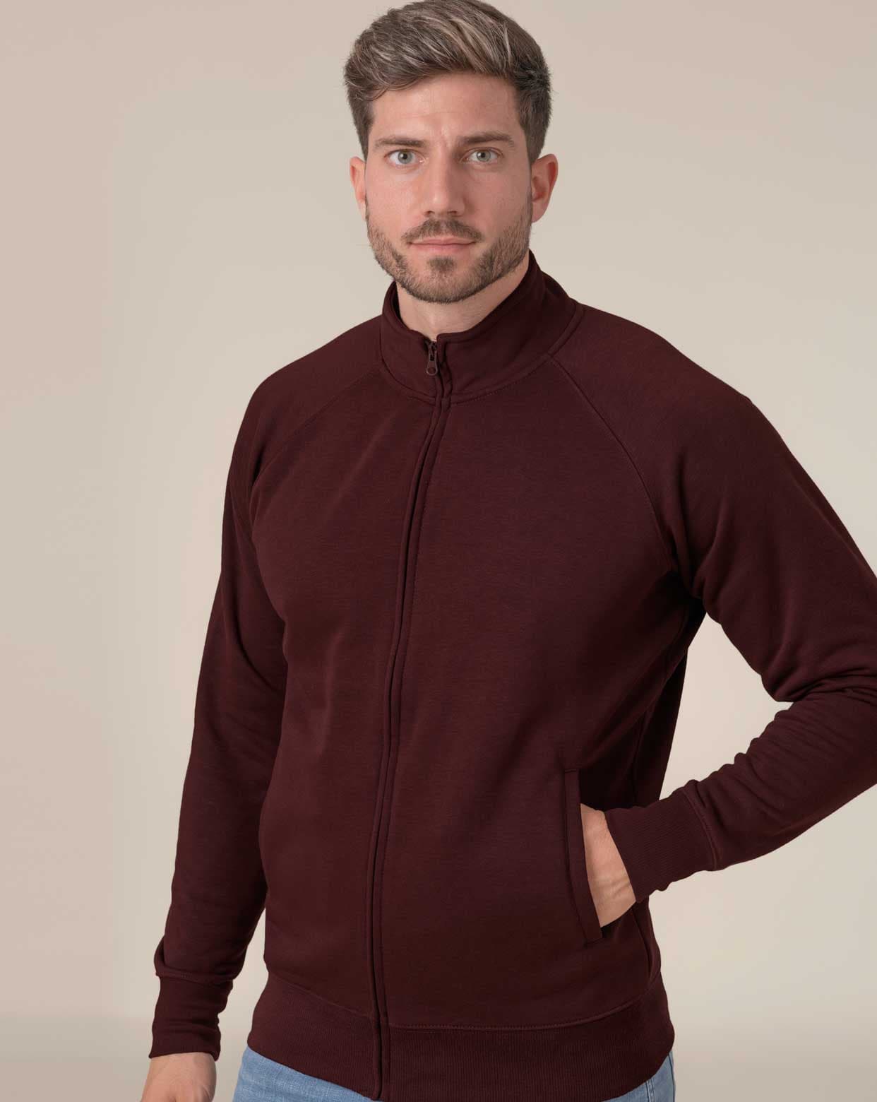 Felpa uomo con zip intera manica lunga - SWRAFUZIP - 1