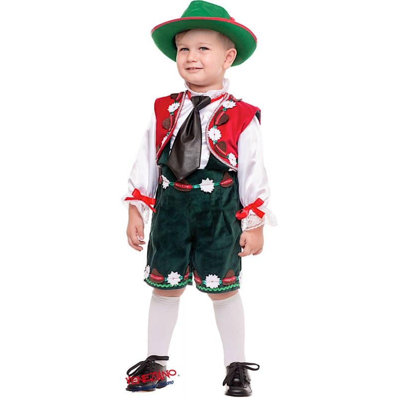 Costume carnevale tirolese bimbo 1-3 anni - veneziano 53865 - 3