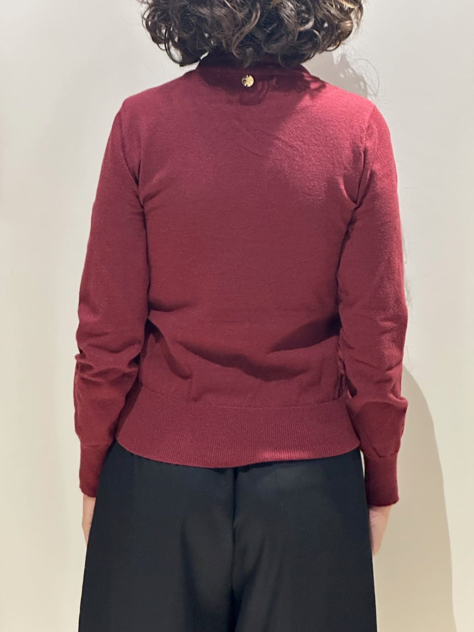 Maglia bordeaux con fiocco - 4