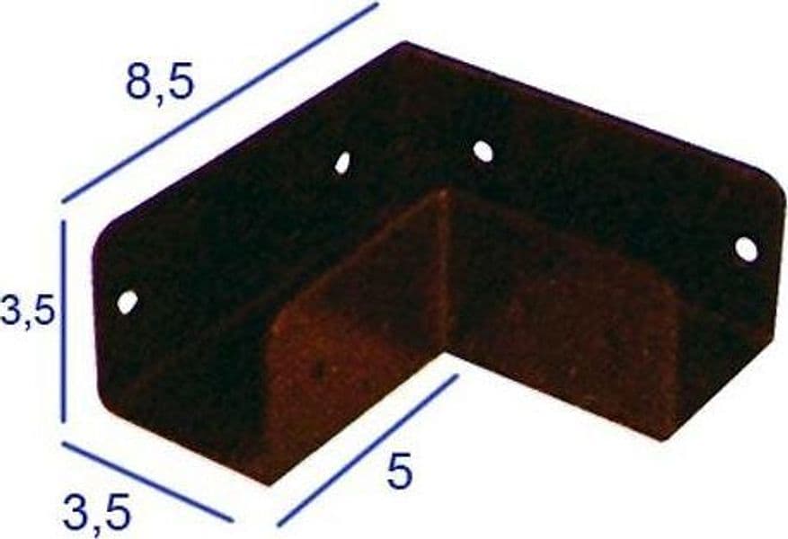 Staffa ad angolo per pannello grigliato in legno "Patio" piastra in metallo per recinzioni 2 pezzi - 2