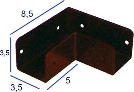 Staffa ad angolo per pannello grigliato in legno "Patio" piastra in metallo per recinzioni 2 pezzi - 2