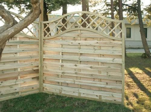 Pannello grigliato "Lasa" Onda in legno di pino naturale con barriera per recinzioni giardino e terrazzo - 4