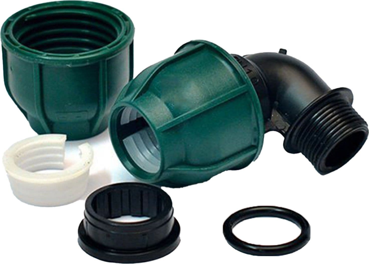 Gomito a 90° con derivazione maschio in polipropilene per irrigazione e giardinaggio PN 10 Bar - 2