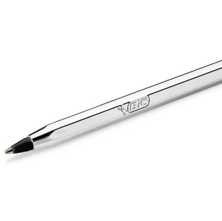 Bic - Penna a sfera Cristal Shine Silver 1 mm - Inchiostro Nero - 2