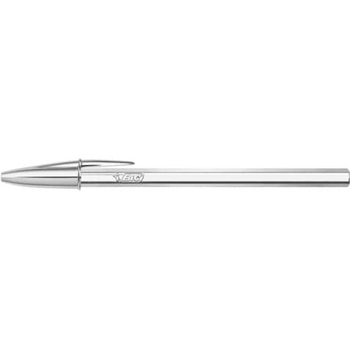 Bic - Penna a sfera Cristal Shine Silver 1 mm - Inchiostro Nero - 3