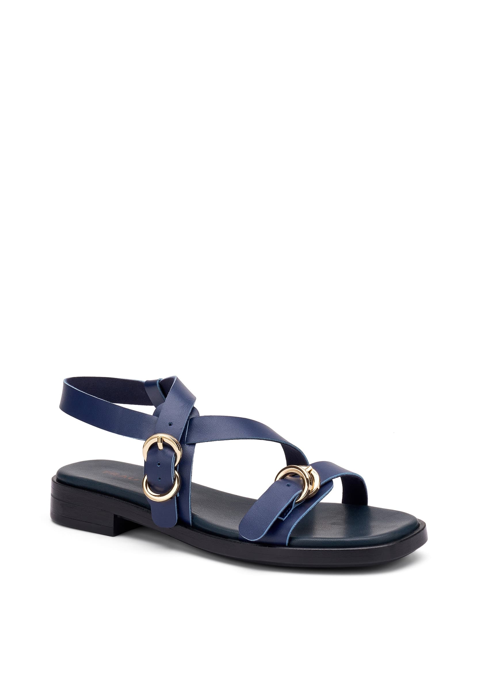 Frau sandali donna in pelle ionio blu 85M6 - 2