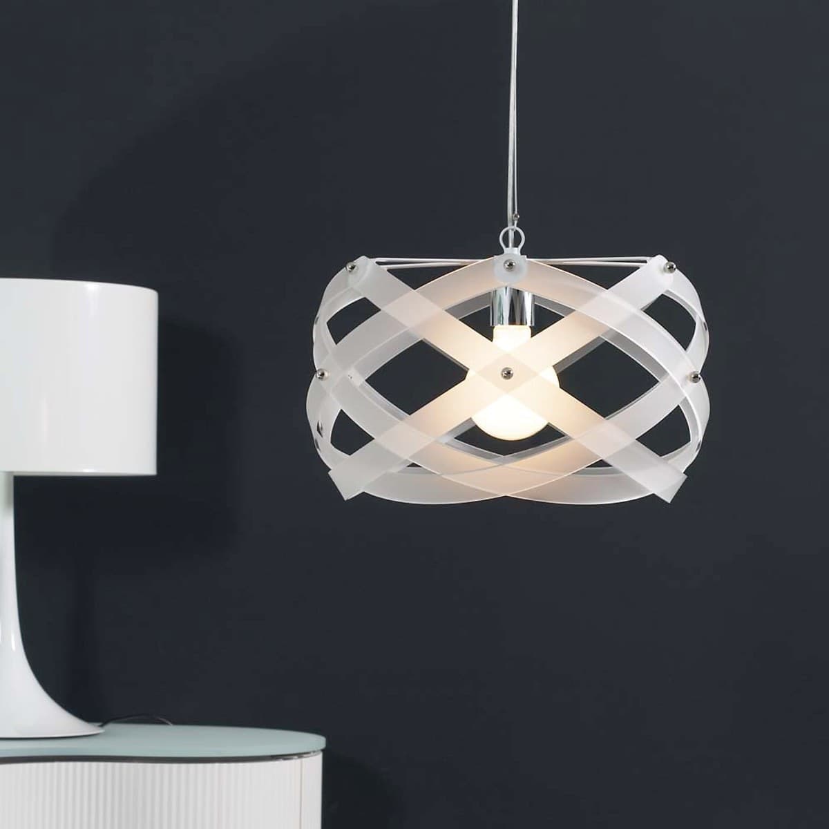Lampadario moderno EMPORIUM NUCLEA E27 LED 40CM metacrilato sospensione - 6