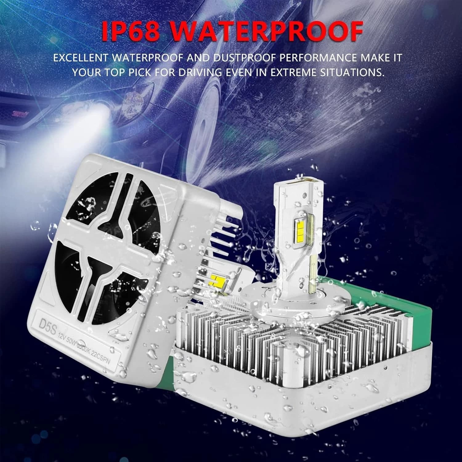 KIT LED D3S 78W RANGE ROVER SPORT 2010 XENON A LED CANBUS BIANCO FREDDO 6000K ZERO ERRORI CANBUS - 2