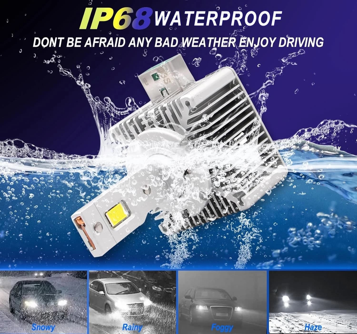 KIT LED D3S 78W RANGE ROVER SPORT 2010 XENON A LED CANBUS BIANCO FREDDO 6000K ZERO ERRORI CANBUS - 5