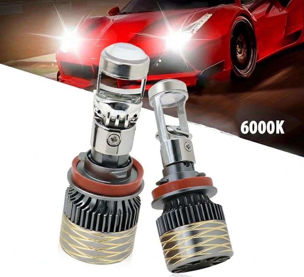 KIT LED H7 LASER PROJECTOR GOLF 6 DEL 2011 LENTE FRONTALE 1:1 6000K BIANCO GHIACCIO CANBUS NO ERROR - 3