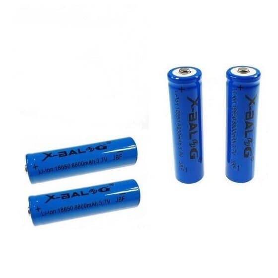 1 BATTERIA 18650 RICARICABILE 3.7V LITIO LI-ION ALTA CAPACITÀ PER TORCIA LED TRAPANO RICAMBIO TESTA ALTA - 2