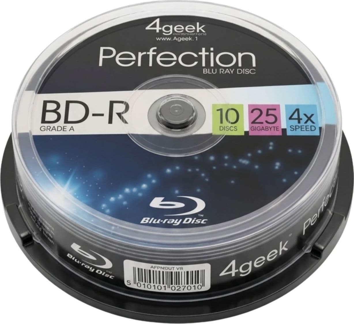 Supporto vergine disco BLU RAY BDR4GCB10 - 25GB confezione da 10 Pz. - 1