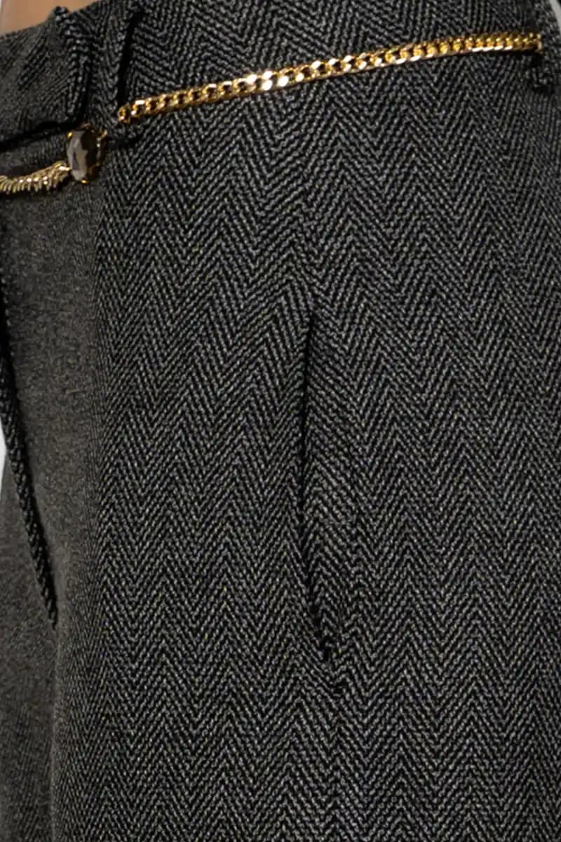 NO-NA' | Pantalone spinato con cintura gioiello - 3