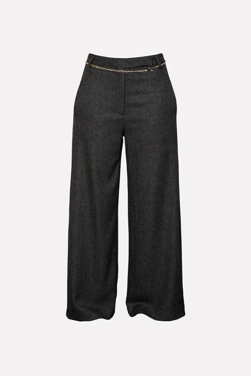 NO-NA' | Pantalone spinato con cintura gioiello - 4