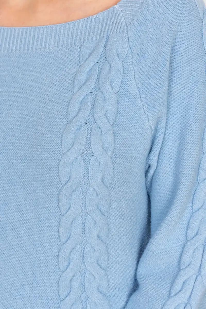NO-NA' | Maglia scollo quadro con treccia - 3