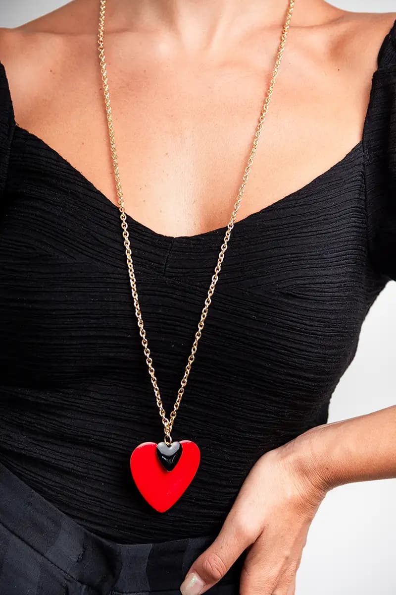 MYA ACCESSORIES | Collana pendente cuori smaltati - 3
