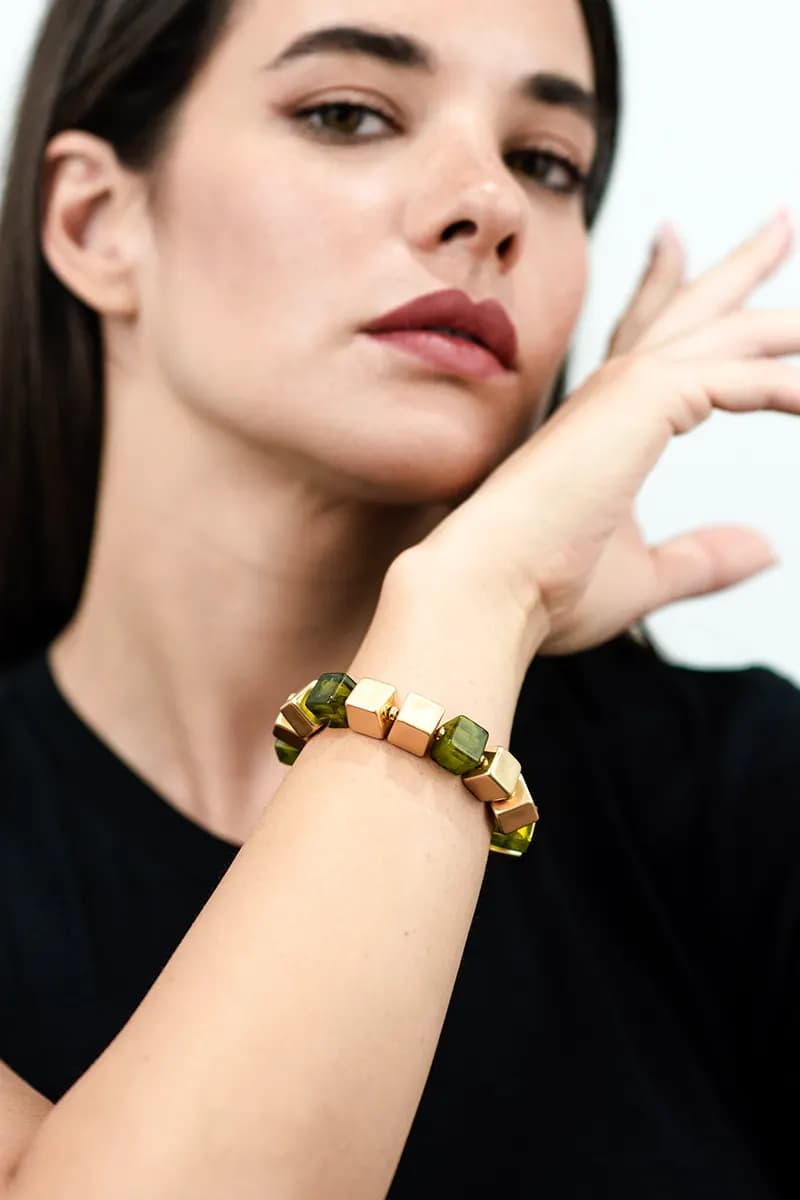MYA ACCESSORIES | Bracciale elastico dadi verdi - 3