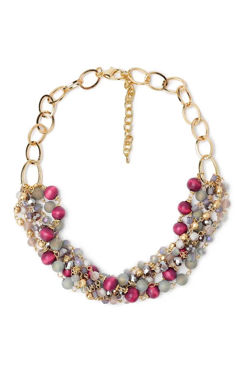 MYA ACCESSORIES | Collana corta multilinee con pietre - 2