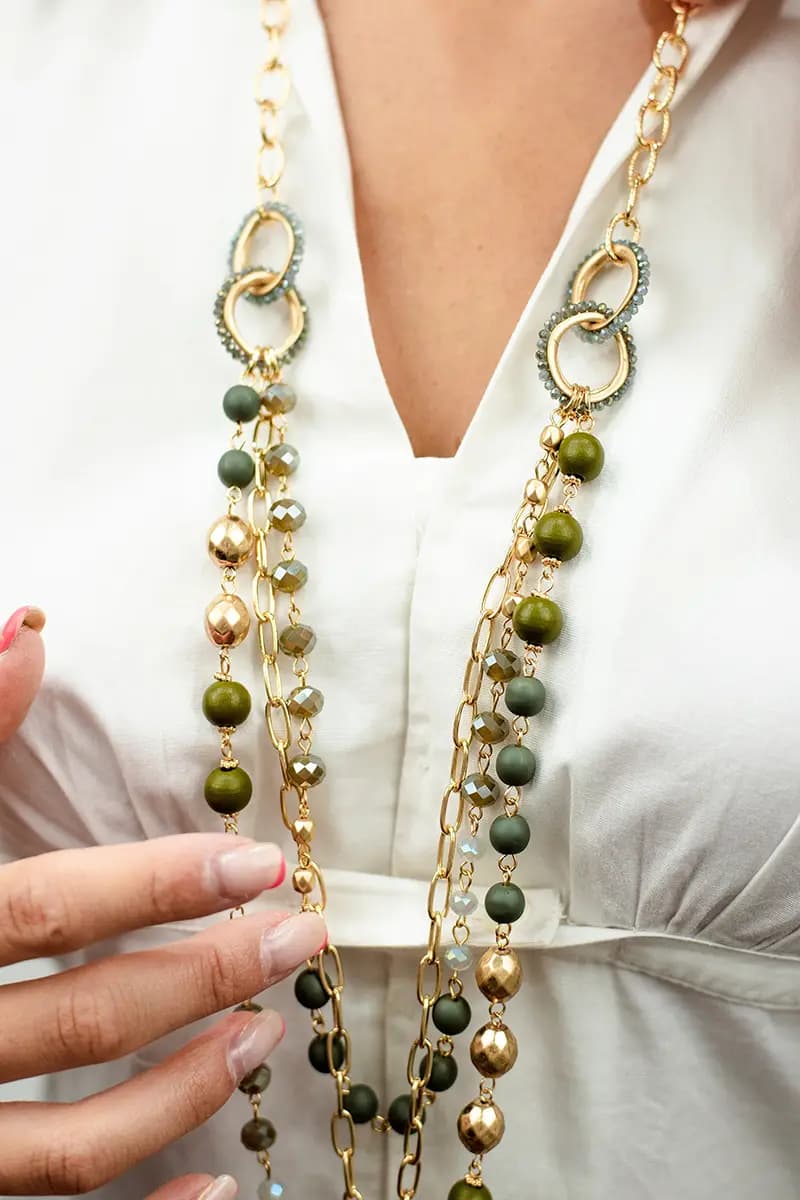 MYA ACCESSORIES | Collana lunga multilinee con pietre - 3