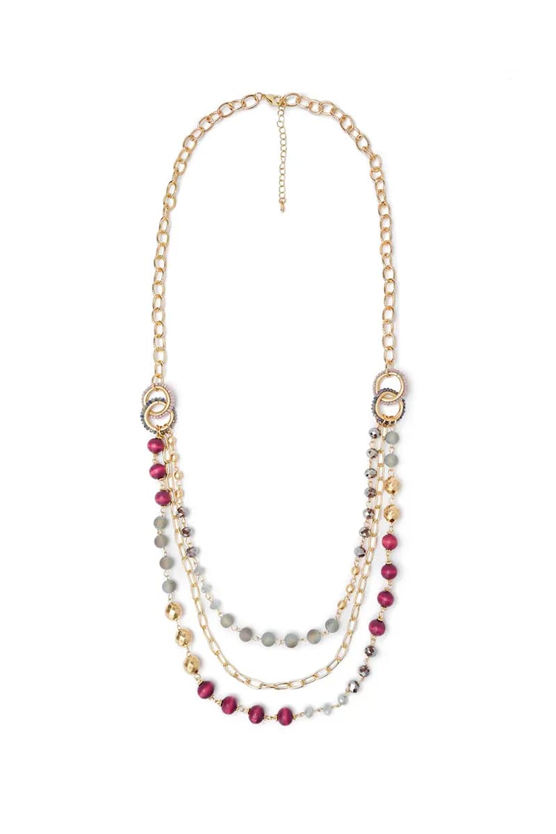 MYA ACCESSORIES | Collana lunga multilinee con pietre - 2