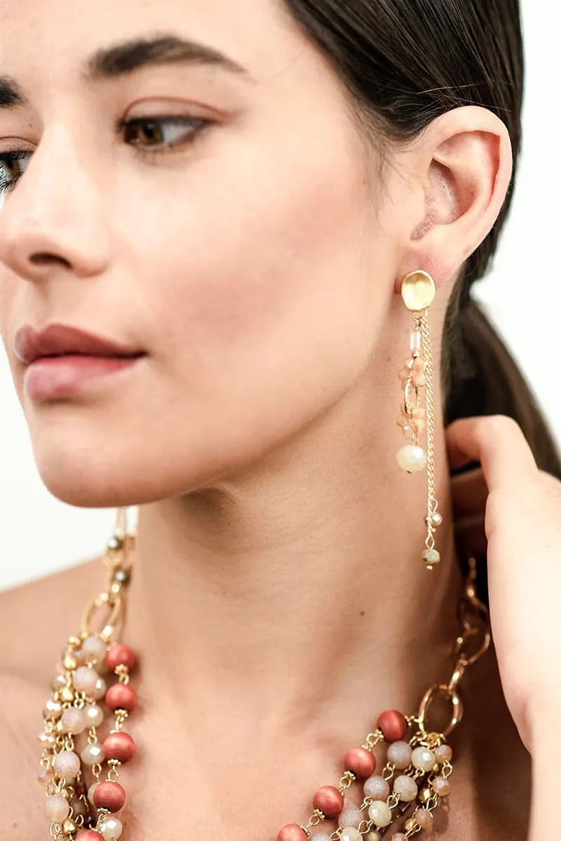 MYA ACCESSORIES | Orecchini a catena con pietre - 3