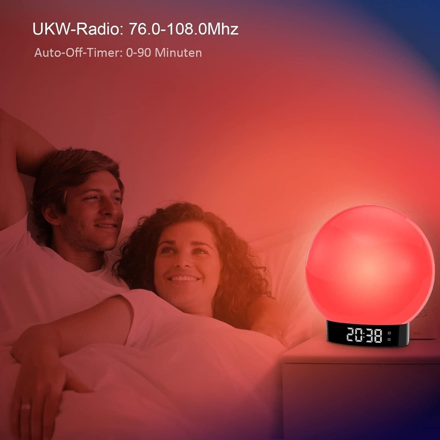 Wake up Light Luce Sveglia snooze alba da Comodino Altoparlante bluetooth FM - 2