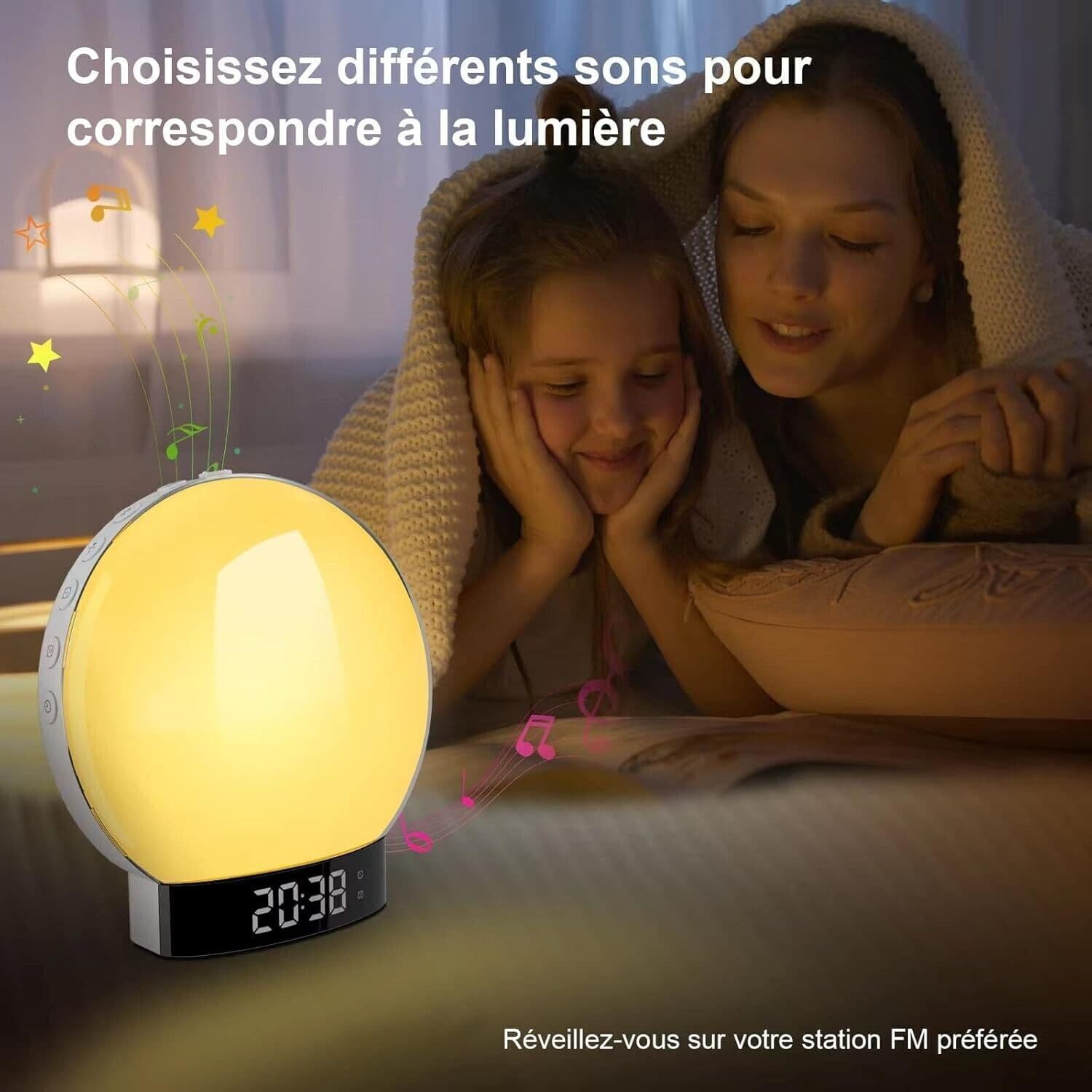 Wake up Light Luce Sveglia snooze alba da Comodino Altoparlante bluetooth FM - 3