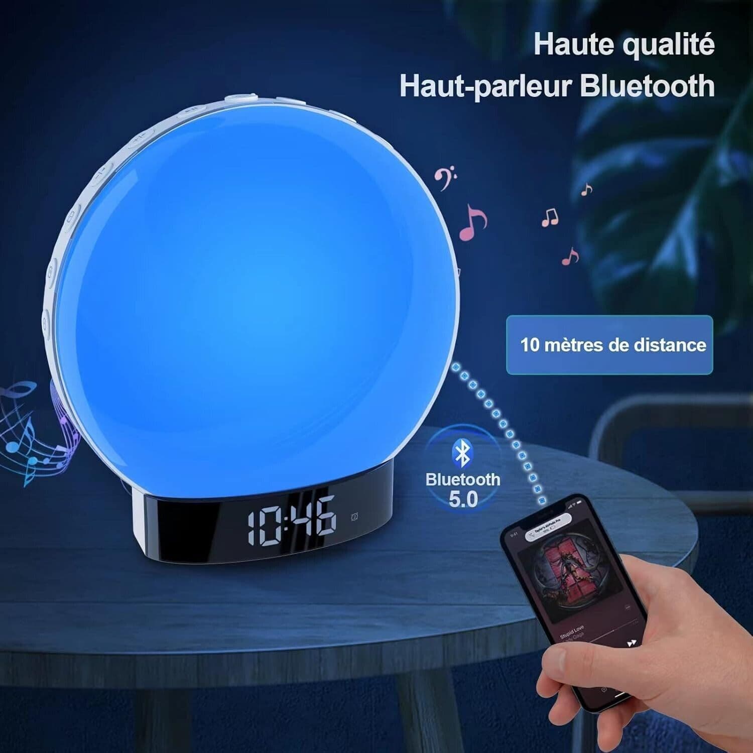 Wake up Light Luce Sveglia snooze alba da Comodino Altoparlante bluetooth FM - 4