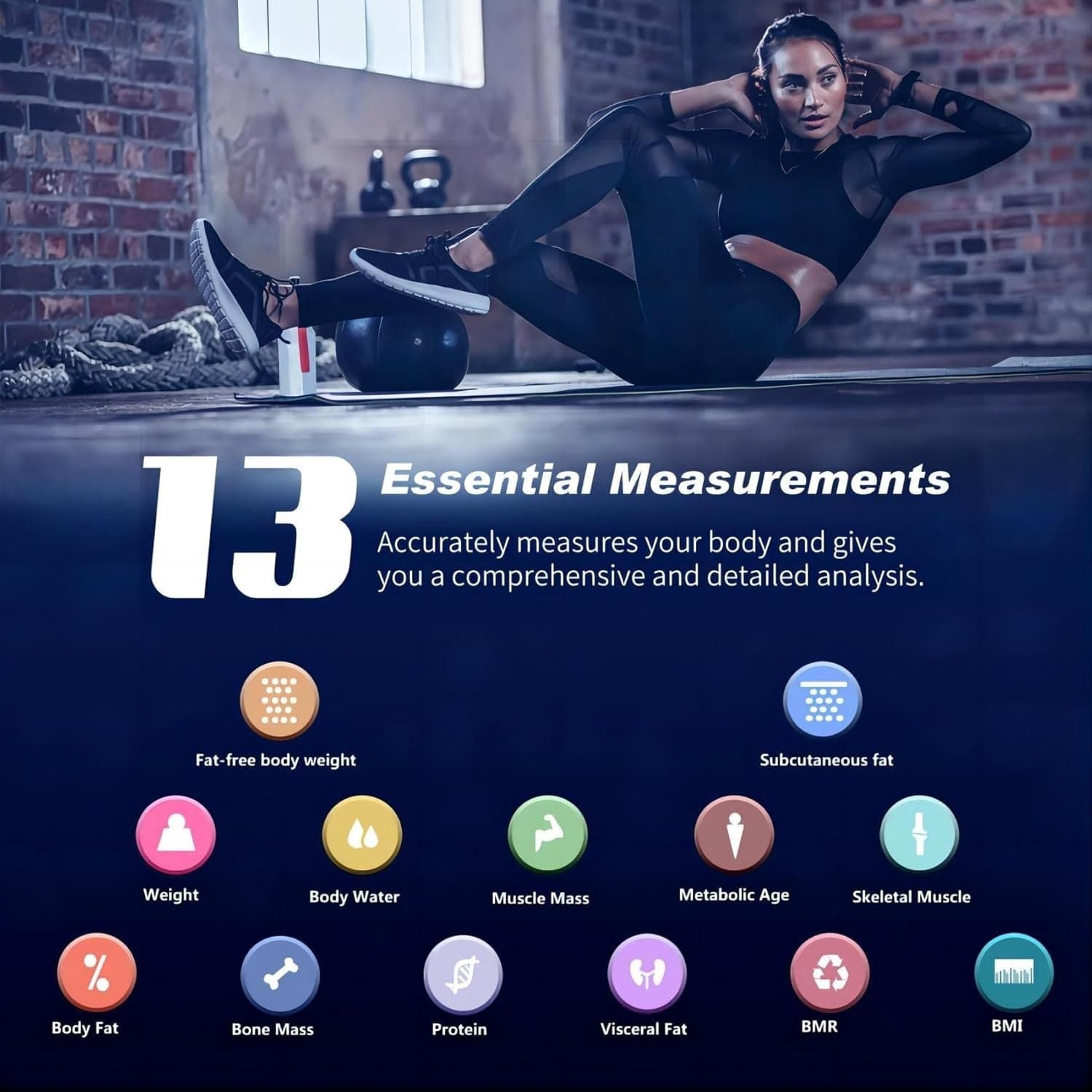 Bilance corporee Bluetooth per grasso corporeo BMI peso acqua e massa muscolare - 2