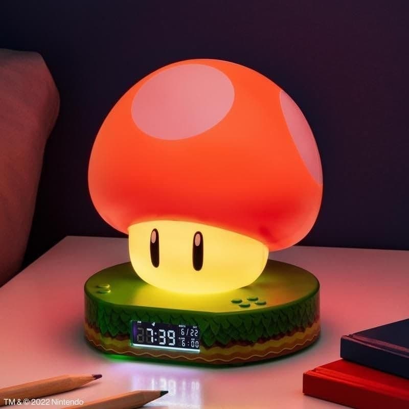 Sveglia digitale a forma di fungo di Super Mario per bambini con suoni Power Up - 3
