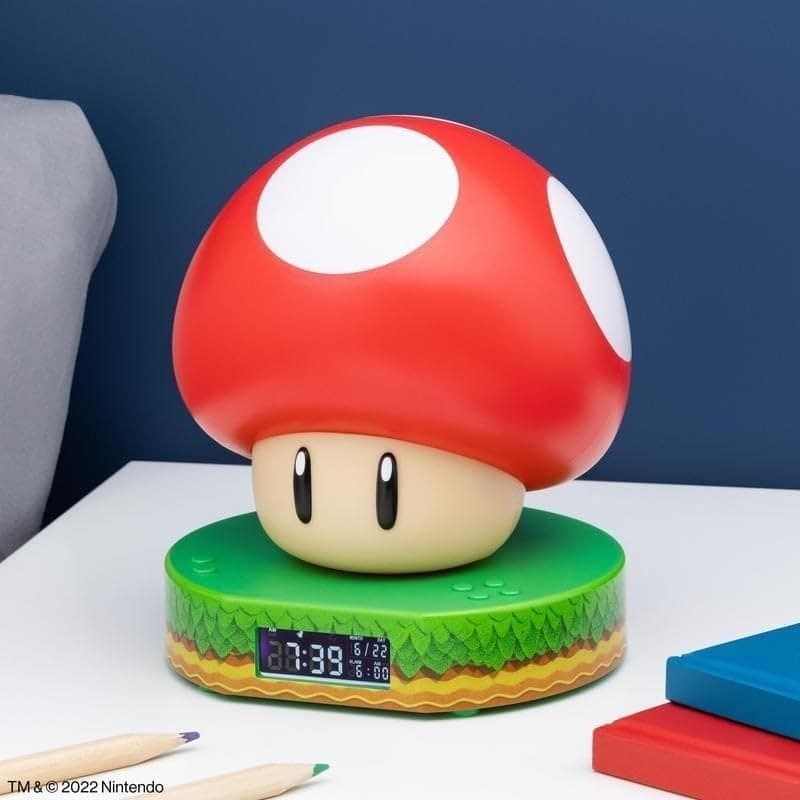 Sveglia digitale a forma di fungo di Super Mario per bambini con suoni Power Up - 4