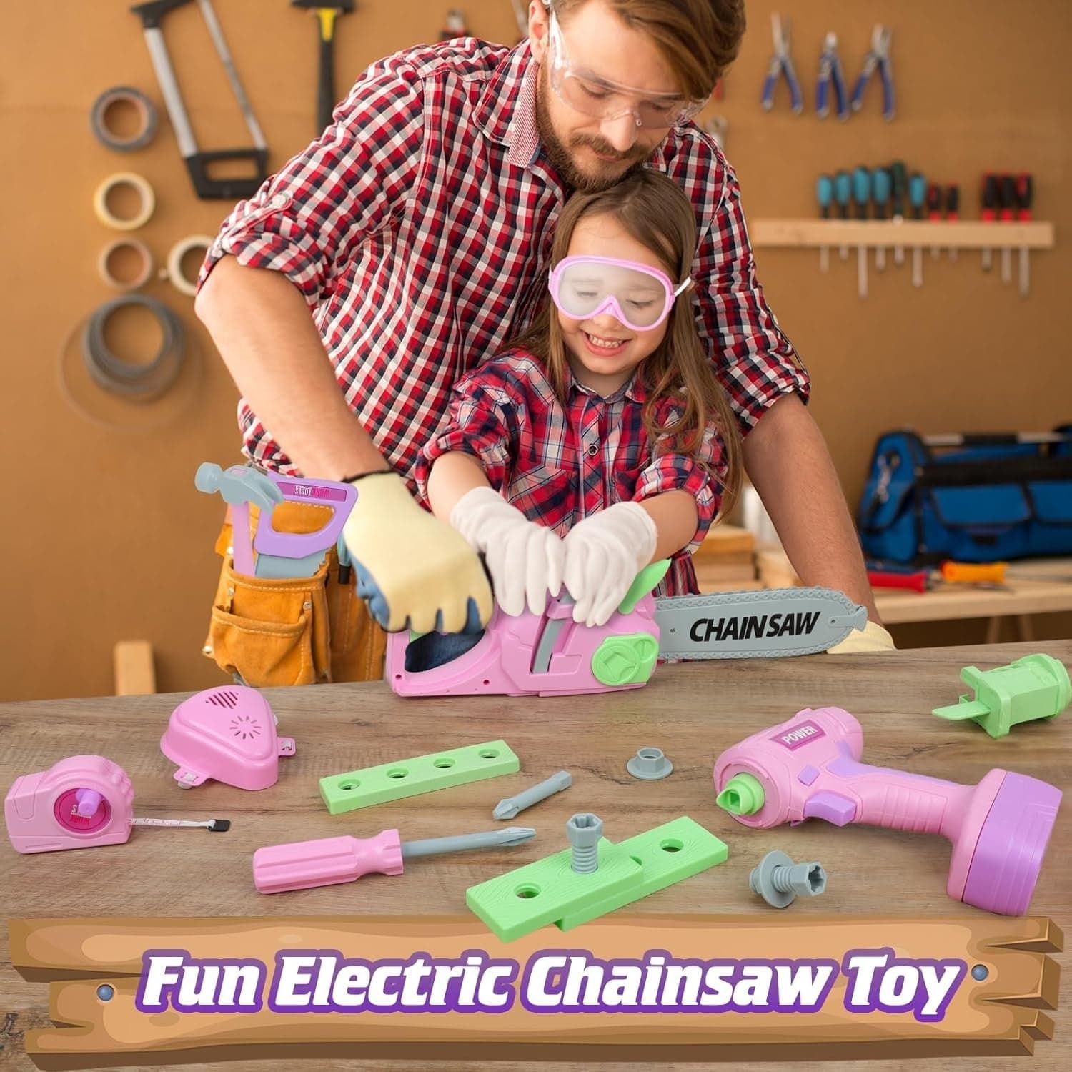 Set di attrezzi per bambini attrezzi giocattolo per giochi di finzione utensili - 4