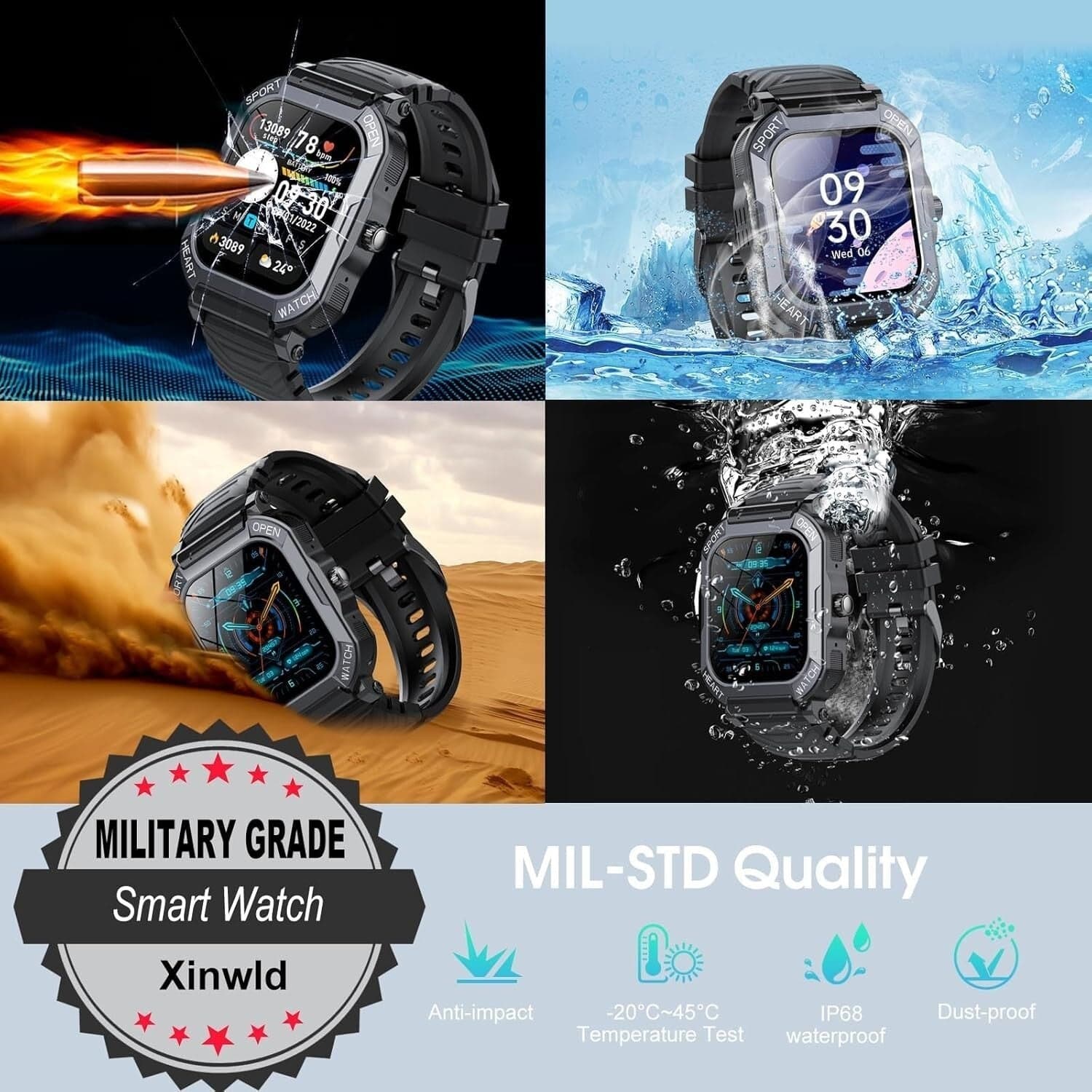 Smartwatch Rosa Donna Chiamate Bluetooth IP68 Fitness Tracker, 110+ Sportive REM - 7