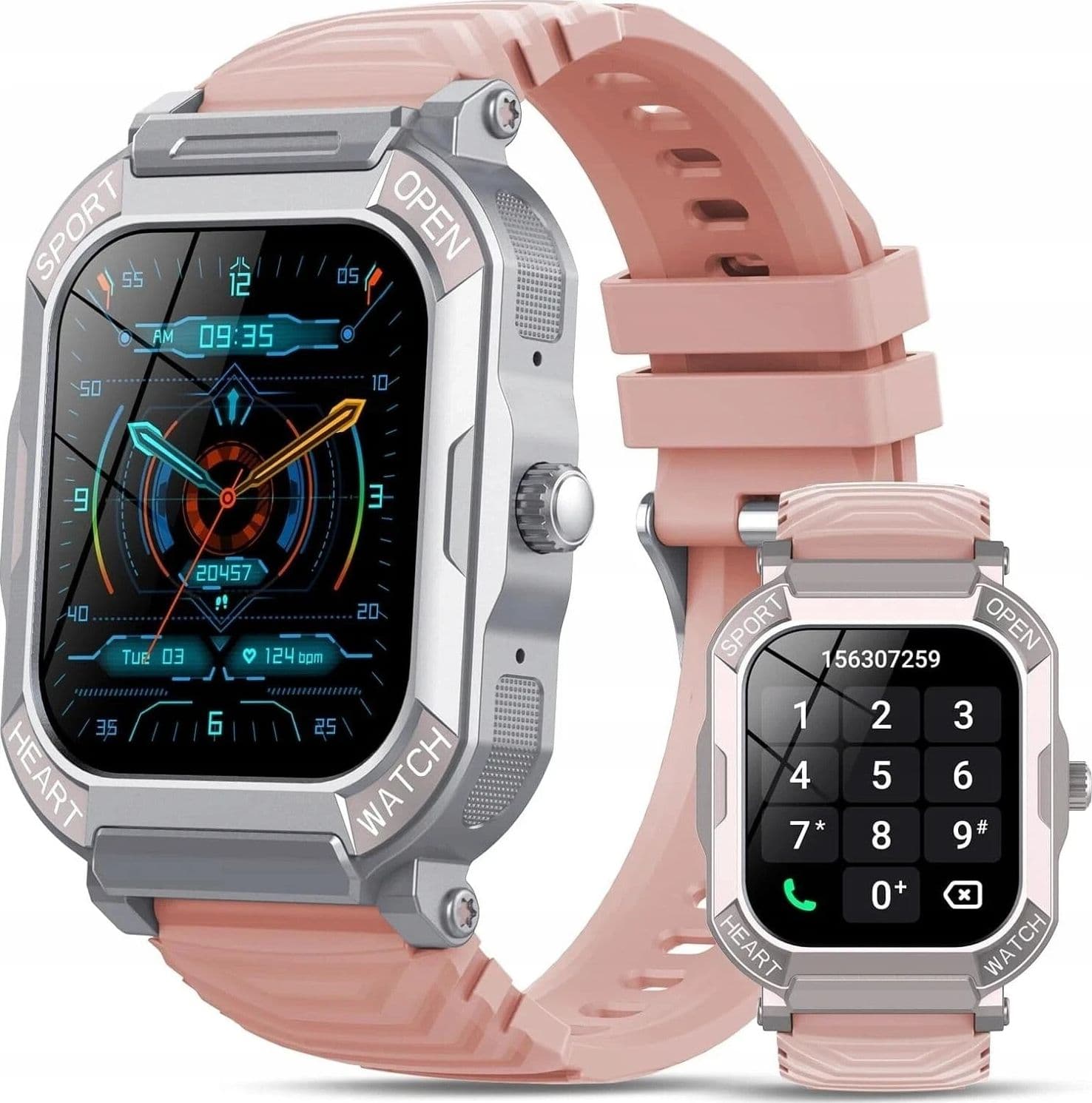 Smartwatch Rosa Donna Chiamate Bluetooth IP68 Fitness Tracker, 110+ Sportive REM - 8