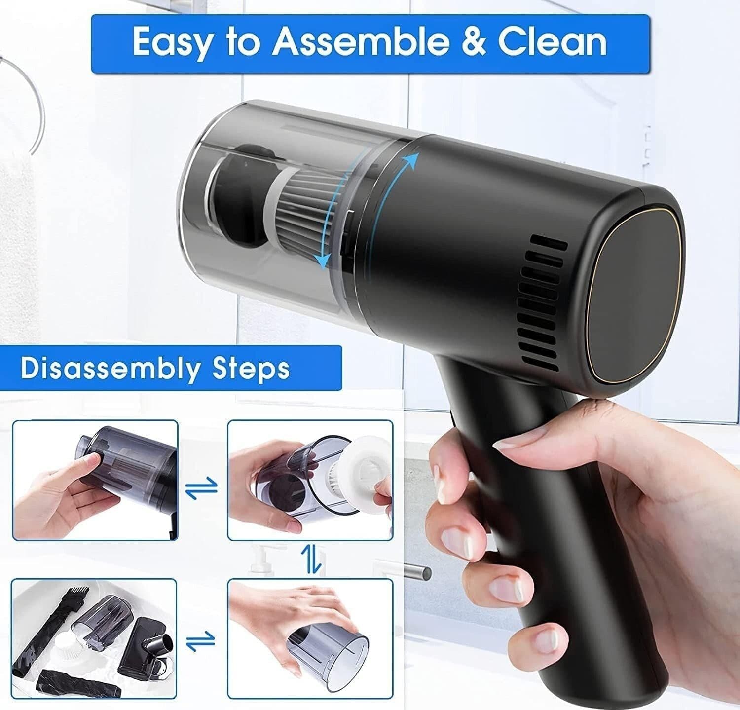WHJC Mini Aspirabriciole Senza Fili 9000Pa Ricaricabile Portatile Leggero - 6