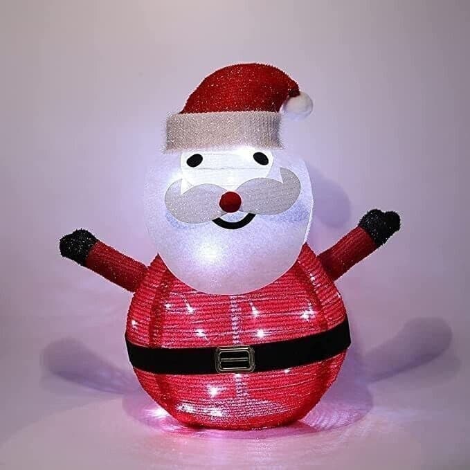 Lampada Pupazzo Di Neve Di Natale Lanterna Pieghevole Da Prato A Led 40 Led Luce - 4