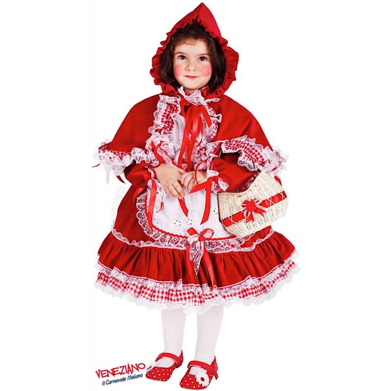 Costume carnevale cappuccetto rosso lusso 4-6 anni - veneziano 50385 - 3