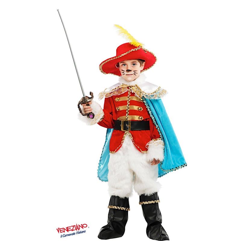Costume carnevale gatto con gli stivali 4-6 anni - veneziano 53223 - 3