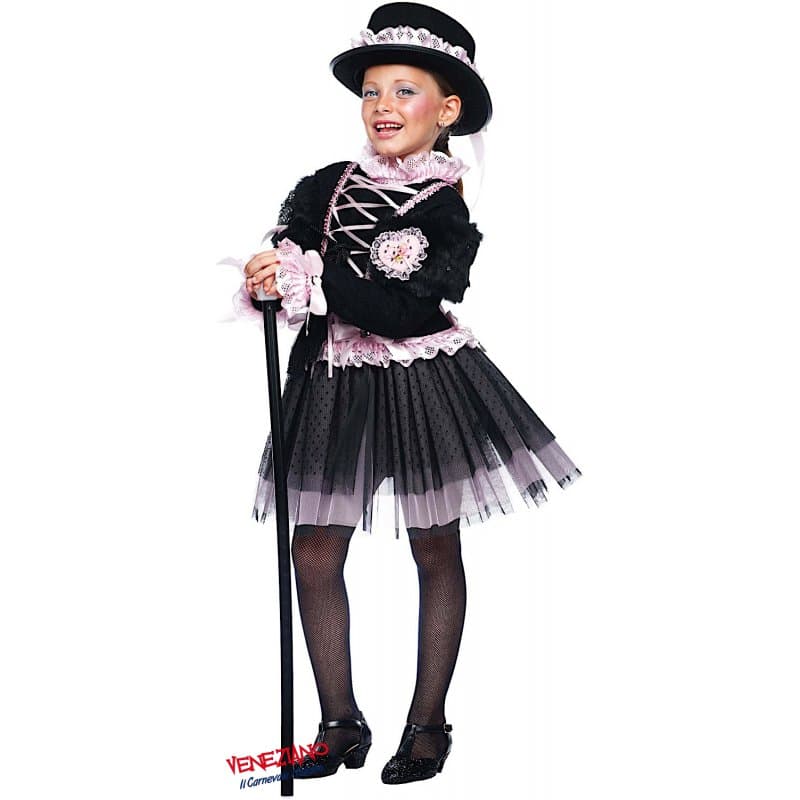 Costume carnevale lady casinò 3-6 anni - veneziano 50733 - 3