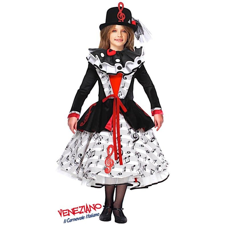 Costume carnevale miss music 4-6 anni - veneziano 54326 - 3