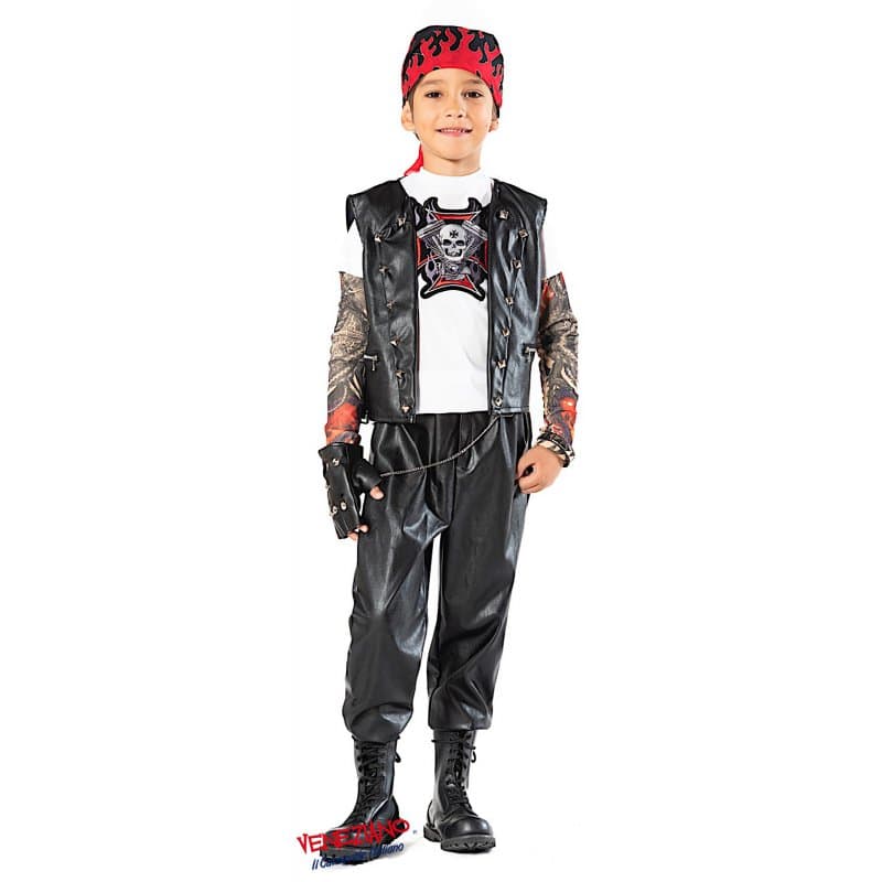 Costume carnevale motociclista 4-6 anni - veneziano 51147 - 3