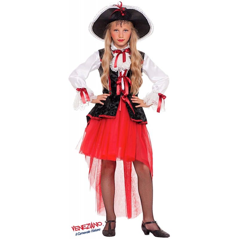 Costume carnevale  piratessa prestige 3-6 anni - veneziano 53858 - 3