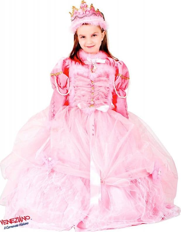 Costume carnevale principessa al ballo lusso 3-6 anni - veneziano 8916 - 3