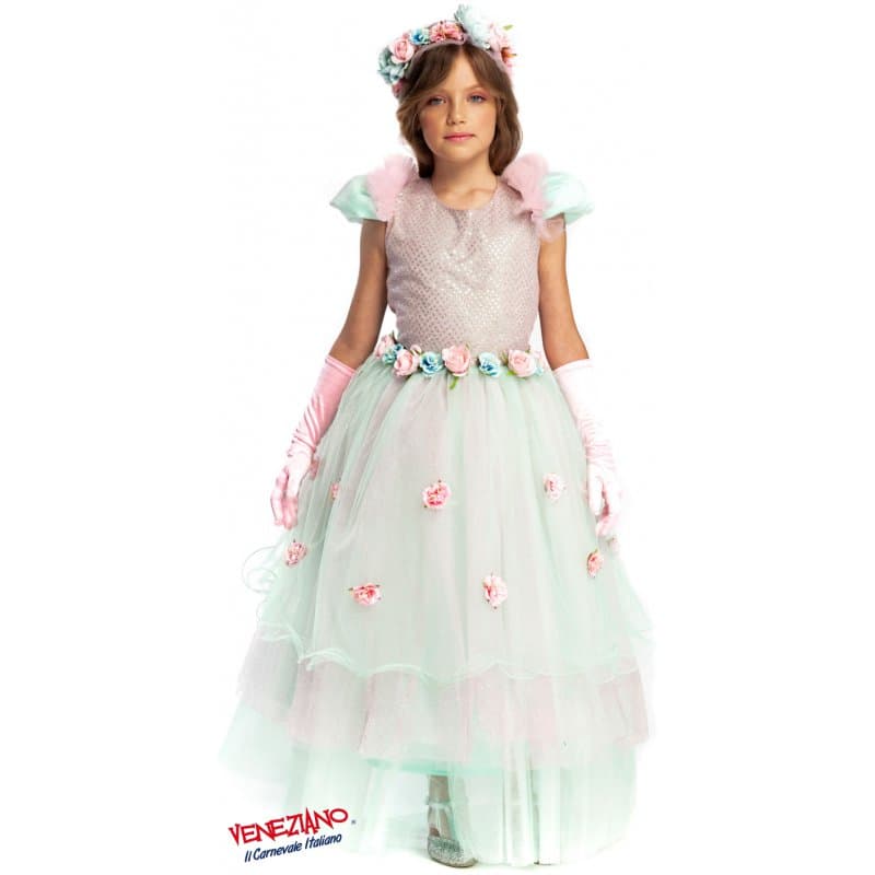 Costume carnevale principessa dei fiori 4-6 anni - veneziano 54144 - 3