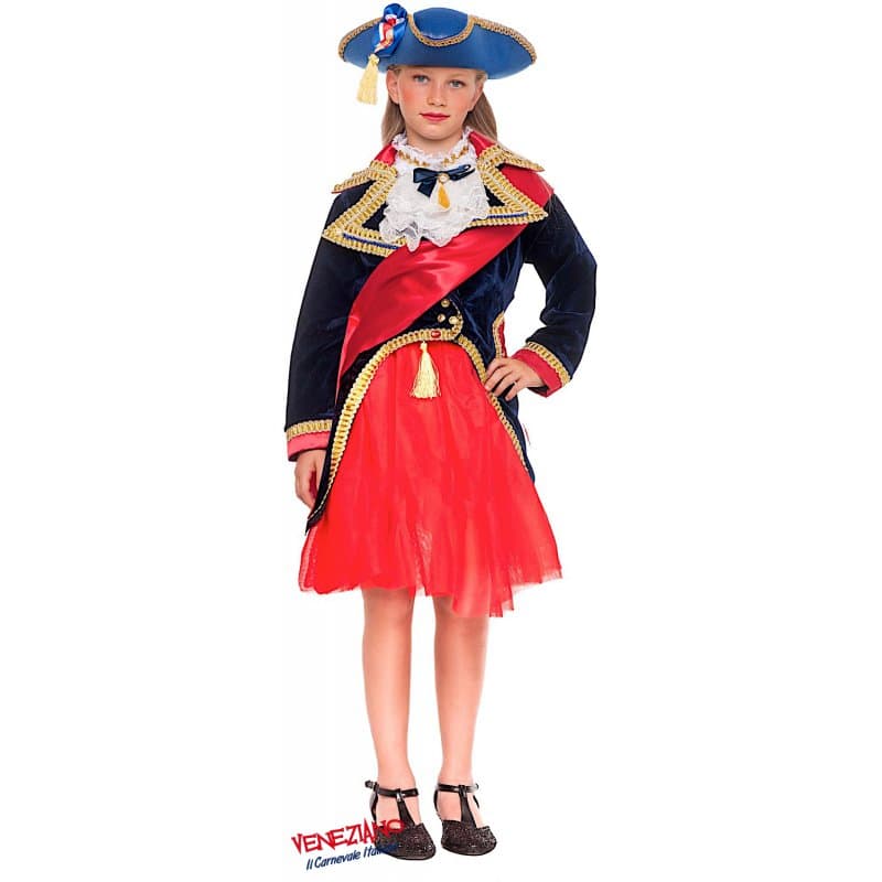 Costume carnevale rivoluzionaria francese 3-6 anni - veneziano 53897 - 3