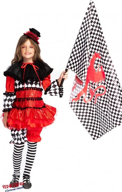 Costume carnevale sbandieratrice 4-6 anni - veneziano 54156 - 3
