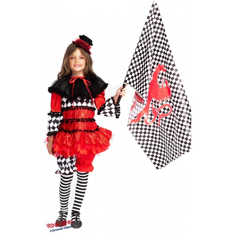 Costume carnevale sbandieratrice 4-6 anni - veneziano 54156 - 3
