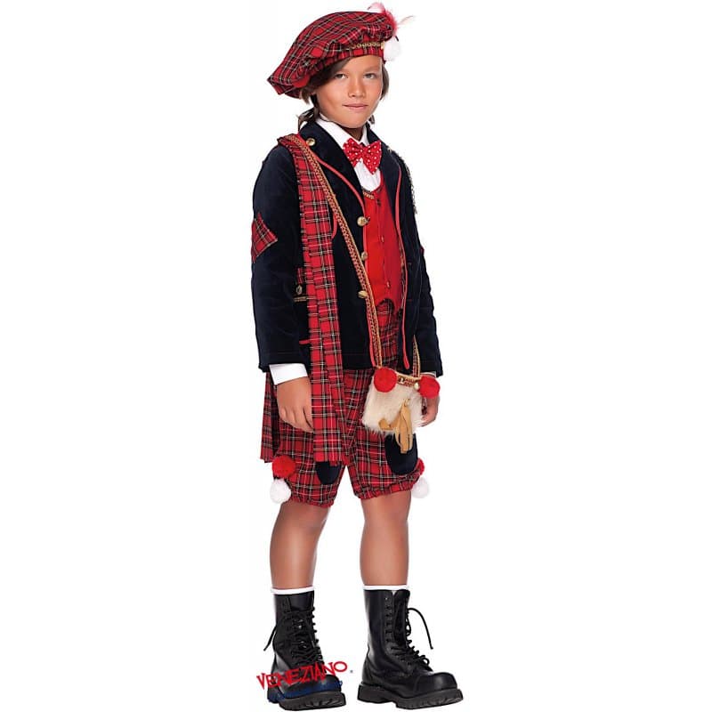 Costume carnevale scozzese bimbo 4-6 anni - veneziano 50673 - 3