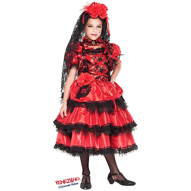 Costume carnevale spagnola prestige 4-6 anni - veneziano 28038 - 3